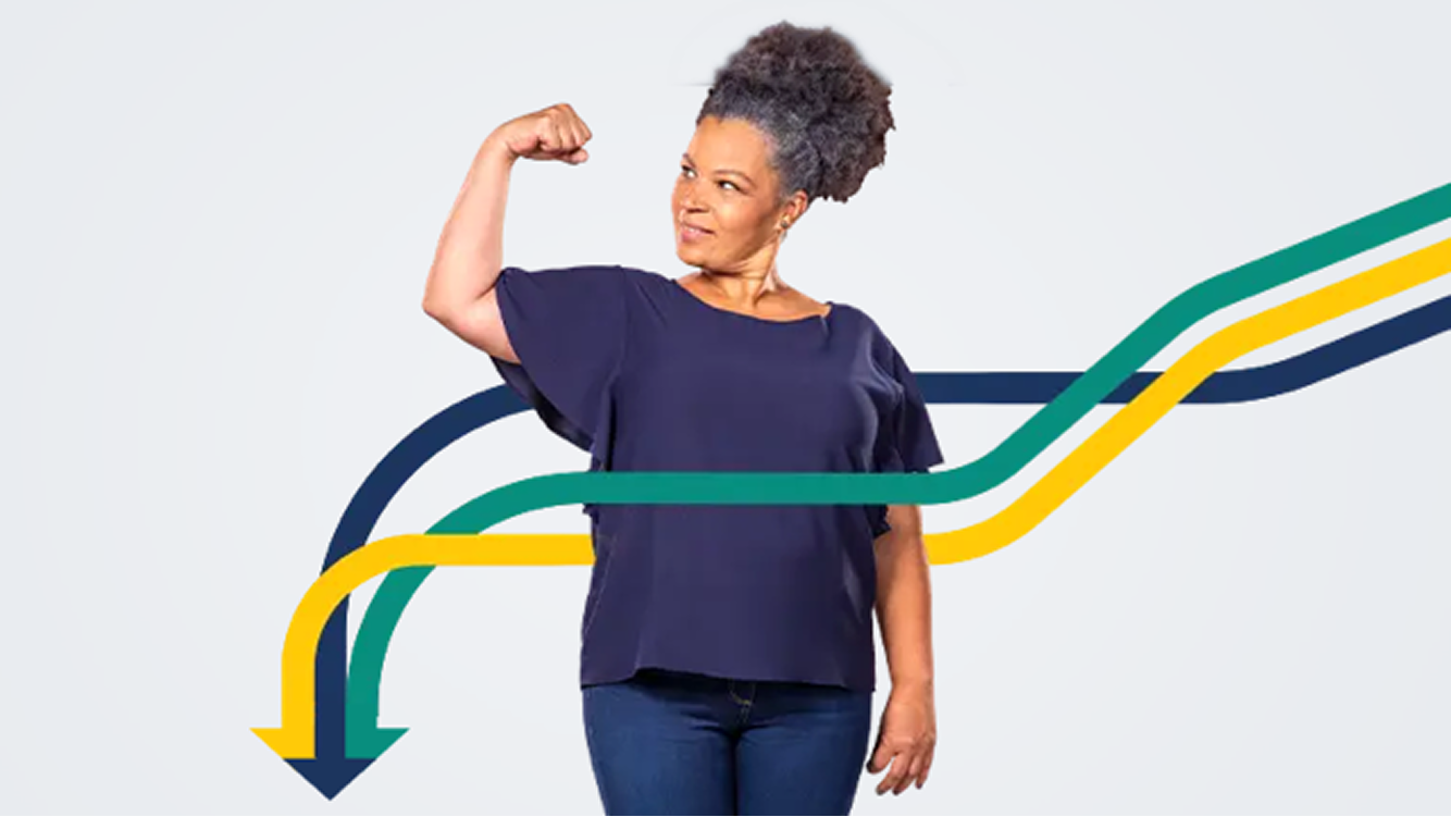 Strong Woman Flexing Arm